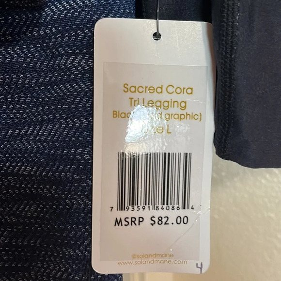 Sol & Mane sacred Cora Tri Legging Black with Gold graphics size Large - Picture 6 of 6